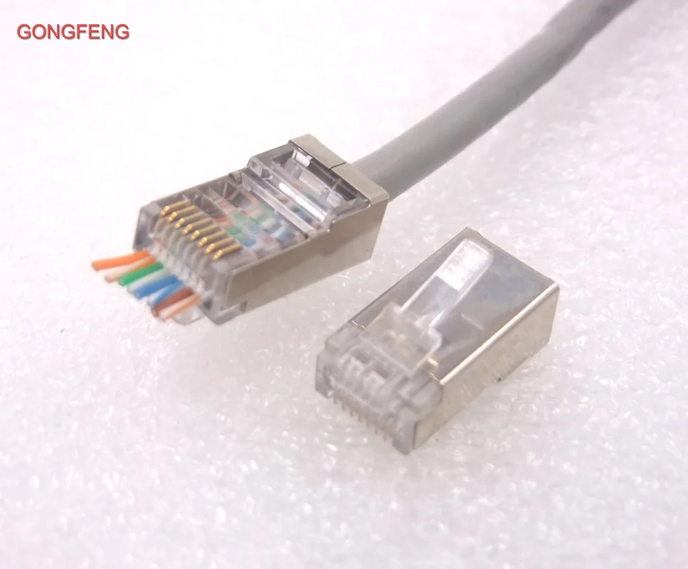 GONGFENG 500 шт. Новый горячий разъем RJ45 8P8C через отверстие более 5 видов защиты