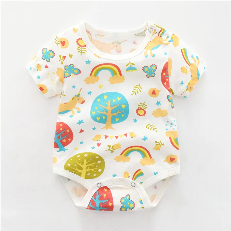 

Baby Clothing 2019 Fashion Short Sleeve O-Neck Cotton Cartoon Newborn Spring Jumpsuit Toddler Infant Boys Girls Romper