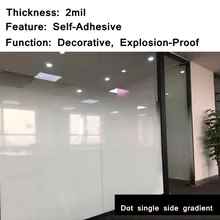 SUNICE оконная декоративная пленка в белый горошек односторонняя градиентная оконная пленка постепенная матовая самоклеящаяся полузащитная пленка 183*50 см