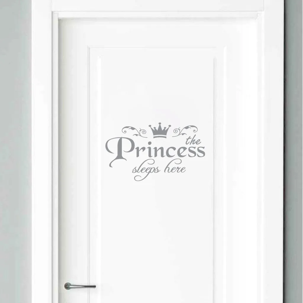 DIY Съемные принцесса спит здесь стены художественные виниловые наклейки на двери дома для маленьких девочек Детская комната Спальня общежития Декор jan10