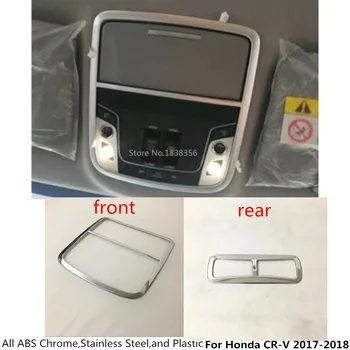 

Car Cover Stick ABS Chrome Head Rear Back Read Front Reading Light Lamp Trim Hoods For Honda CRV CR-V 2017 2018 2019 2020