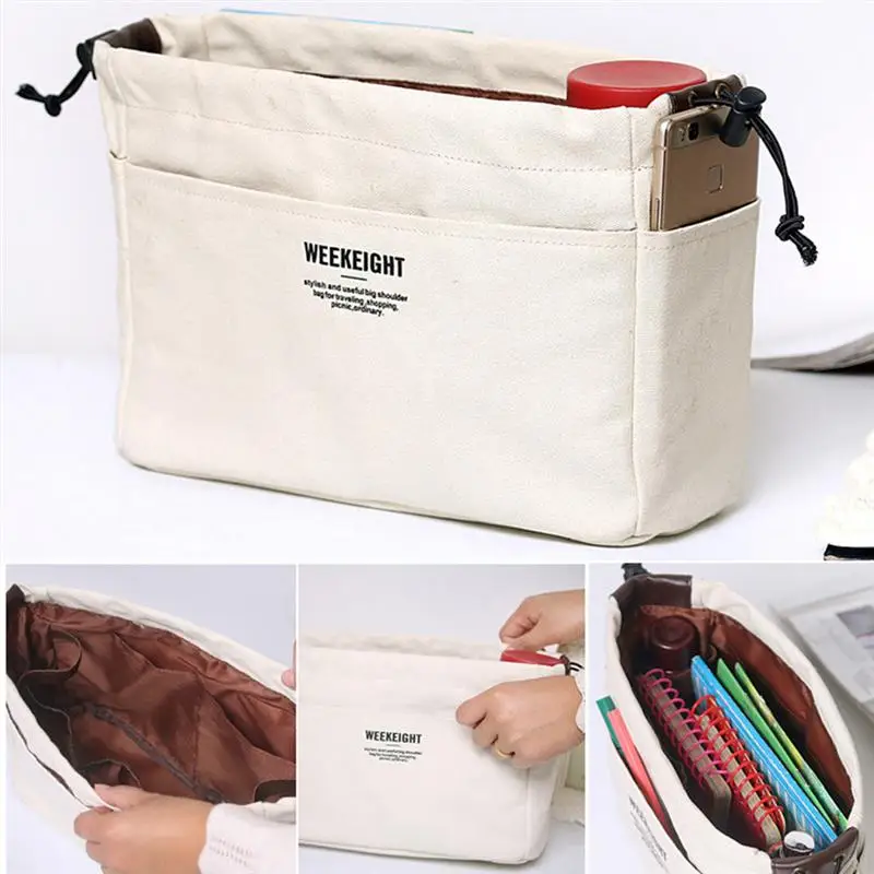 Многофункциональный портативный косметический холщовый мешок Drawstring водонепроницаемый туалетный Органайзер дорожный мешочек для хранения для телефона кошелек Макияж