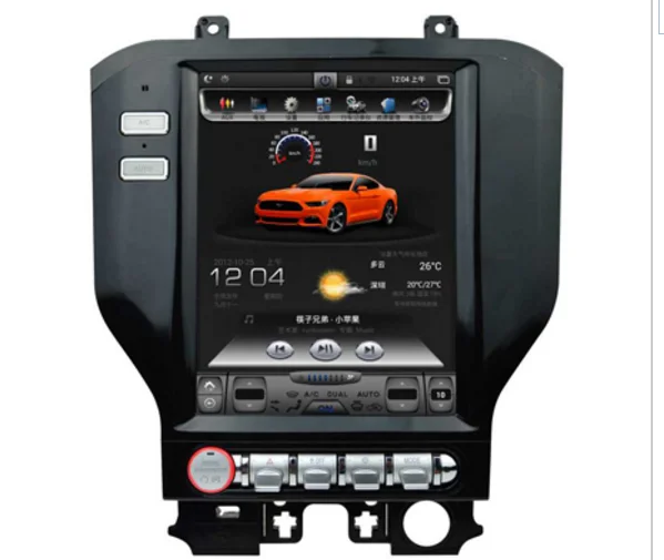 Top LaiQi 10.4" Quadcore Car DVD player 1280x800 Vertical Screen Tesla Style Stereo GPS Navigation Radio for Ford Mustang 2016-2017 0