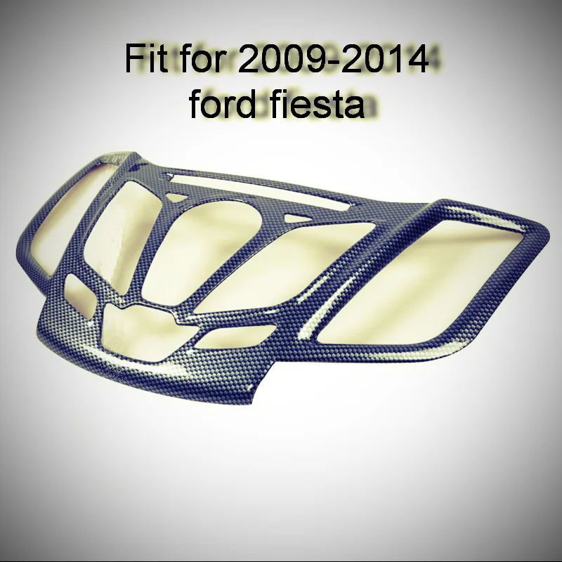 Tonlinker 1 шт. DIY Автомобильный Стайлинг ABS углеродное волокно панель управления кондиционера чехол наклейки для Ford Fiesta 2013
