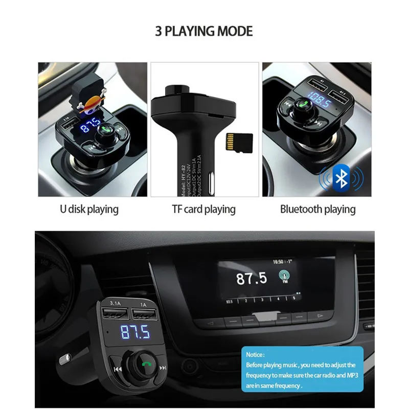 FM трансмиттер GSPSCN Aux модулятор Bluetooth автомобильный комплект громкой связи