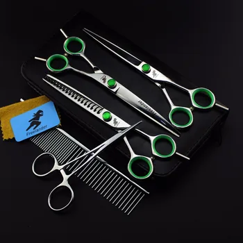 

7inch Pet grooming scissors sets,pet scissors,STRAIHT & THINNING & CURVED scissors 3pcs/ set plus one comb