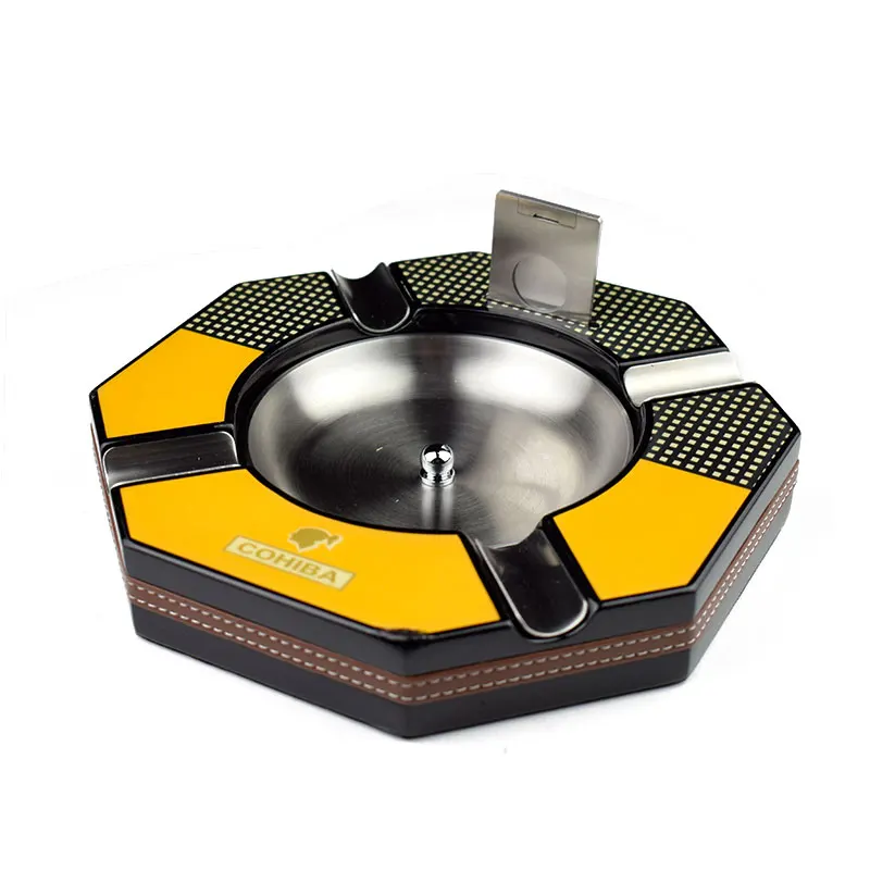 Классическая пепельница для сигар COHIBA деревянная металлическая съемная с