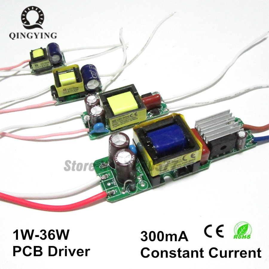 Светодиодный драйвер, 1 Вт, 3 Вт, 5 Вт, 10 Вт, 20 Вт, 30 Вт, 36 Вт, 300 мА, AC85-277V, постоянный ток, изоляционные трансформаторы для ламп DIY, источник питания