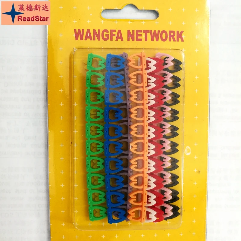 [ReadStar]1000PCS/LOT 6mm CAT5 network cable number marker clip 0-9 numbers markers 100pcs each retail packing | Компьютеры и офис