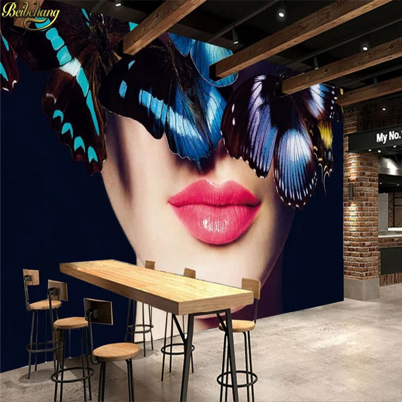 

beibehang Custom photo wallpaper mural butterfly beauty bar bar wallpaper for walls 3 d papel de parede para quarto wall paper
