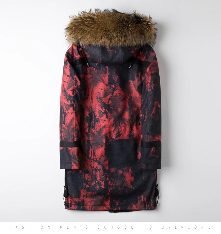 AYUNSUE зимняя куртка Для мужчин натуральным мехом парка Homme Рекс кролика лайнер длинное пальто енота меховой воротник плюс Размеры 5xl парки