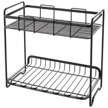 Железная стойка для приправ, кухонная стойка для хранения, кухонная напольная стойка, двойная стойка для хранения Lu4209