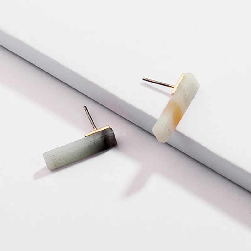 LUNA CHIAO Модные прямоугольные Натуральный Камень Амазонит Лапиз Лабрадорит серьги-гвоздики с камнем для женщин