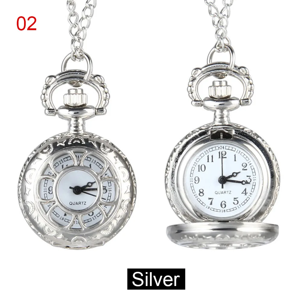 Кварцевые карманные часы из сплава с цепочкой, полые цветочные флип-крышки, винтажные Подвесные часы для женщин GDD99