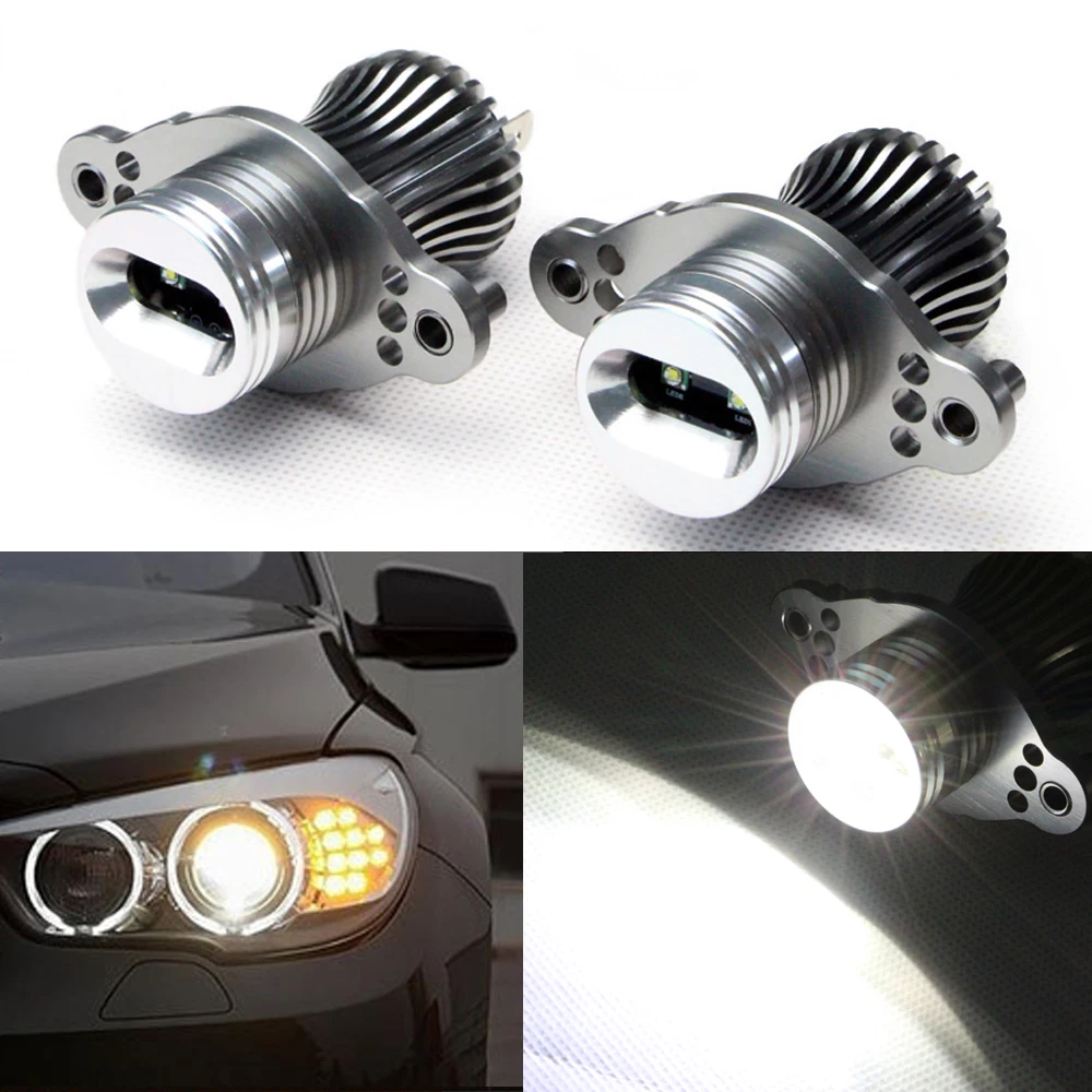 2pcs 10W Led Halo Bulbs 7000K Xenon Hid White Light Angel Eye For BMW