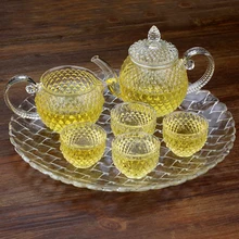 PINDEFANG элегантный кристалл 7/шт Подарочный набор изготовлен из термостойкого борозилкатного стекла новоселье подарок Здоровье цветок hearbal teatime