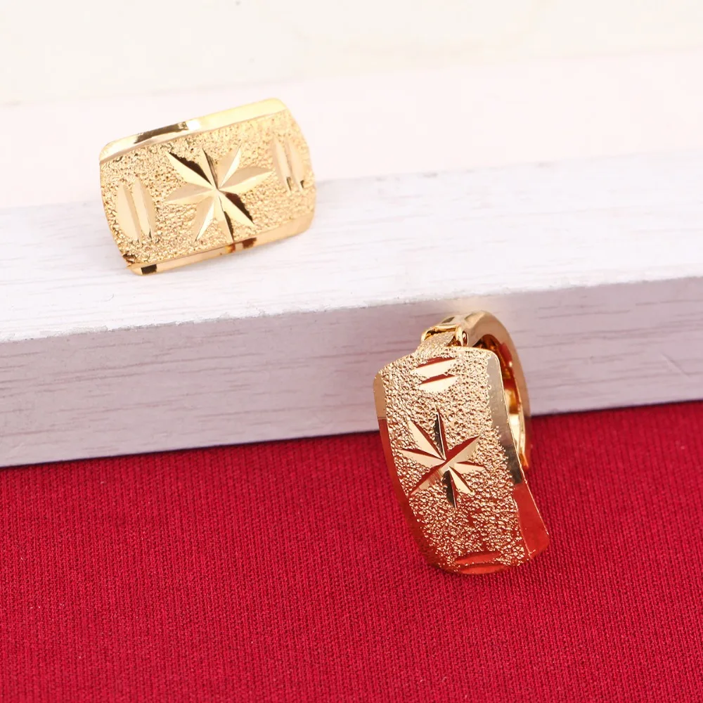 

Wholesale Ethiopian Small Earrings for Women Gold Color Girl Earrings Fashion Jewelry Earrings