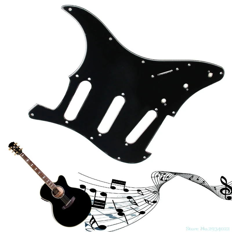 

New 3 Ply Electric Guitar Pickguard Black Scratch Plate For Strat Stratocaster hot selling Drop Ship