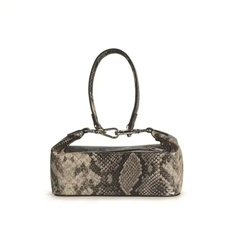 

PU Leather Women Bag Serpentine Pattern Chain Shoulder Bag Luxury Female Small Hands Bags High Quality Ladies Handbag Black