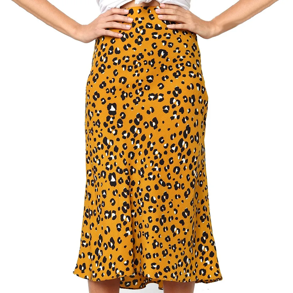 Falda Verano Mujer, юбка размера плюс, Женская юбка с леопардовым принтом, винтажная Длинная женская Повседневная плиссированная юбка с высокой талией, Z4