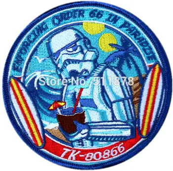 

4" Star Wars Order 66 in PARADISE TV movie Embroidered sew on iron on patch punk rockabilly applique dropship Free Shipping