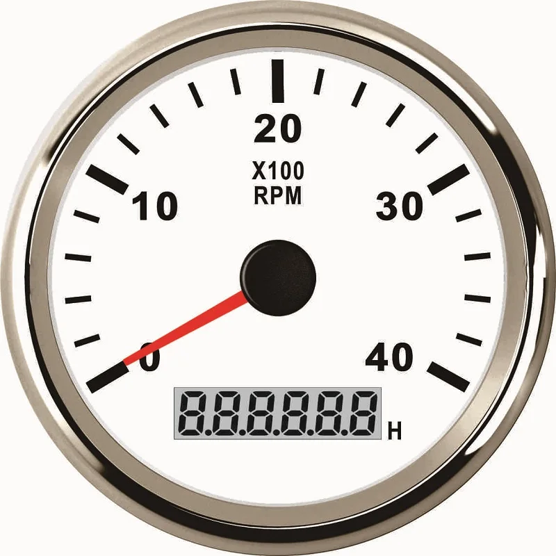

New 85mm Universal Tachometer With LED Digital Hourmeter 0-4000 RPM Tacho RPM Meter Gauge REV Counter 9-32V With Backlight