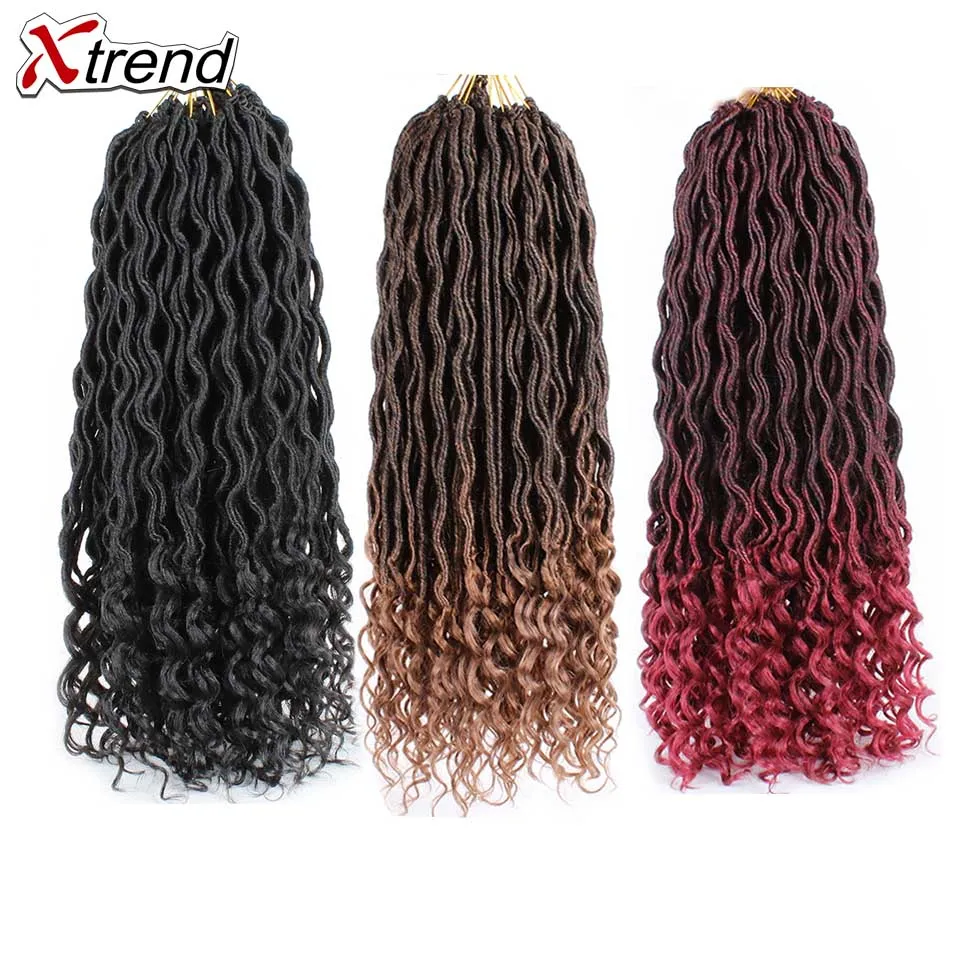 

Xtrend Hair Faux Locs Curly Crochet Hair For Black Woman Goddess Faux Locs Crochet Braid 18 inch 10 packs Synthetic Hair