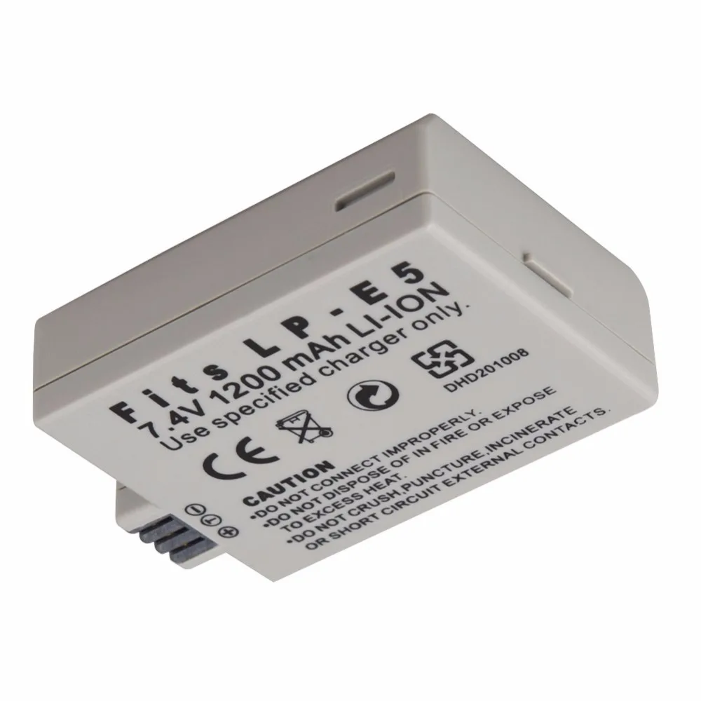 1 шт 1200mAh 7,4 V LP-E5 LPE5 LP E5 аккумуляторная батарея для камеры Canon EOS 450D 500D 1000D Kiss X3 Kiss F Rebel Xsi