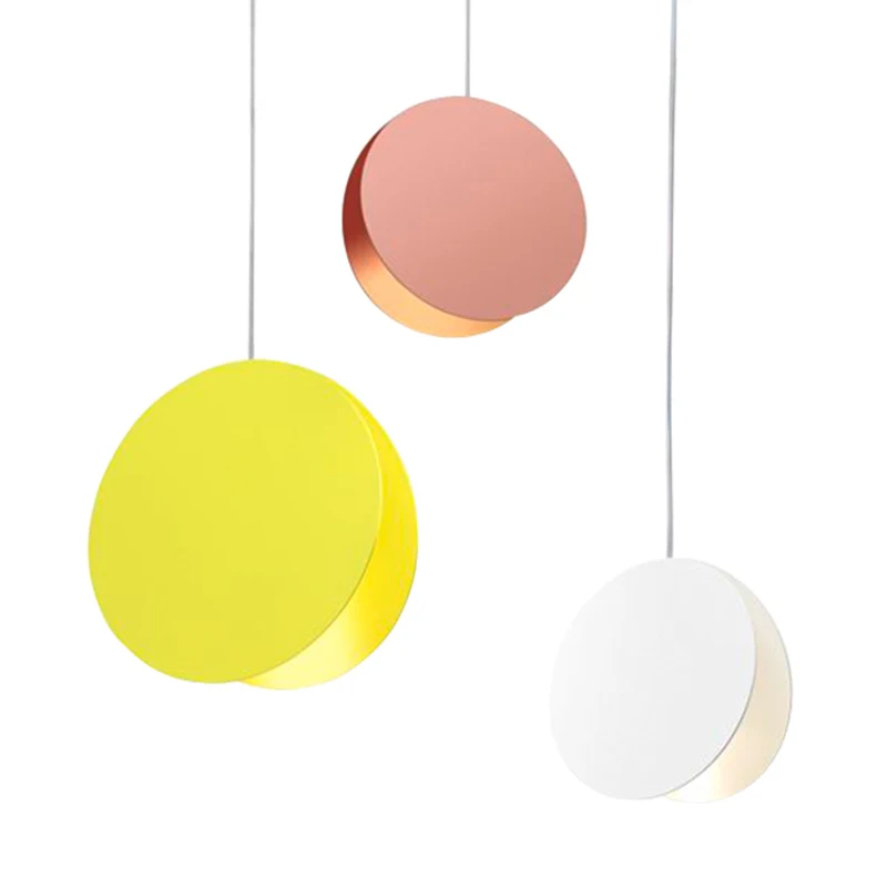 

Foyer Pendant Lights Post Modern Dining room macaron colorful Parlor Droplight Round Metal Bedroom Decoration Lighting