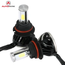 Одна пара 40 Вт 12 В 24 В 4000лм 9004 COB светодиодный свет фары Противотуманные фары автомобиля обновление конверсионная лампа комплект фар 6000 K белый