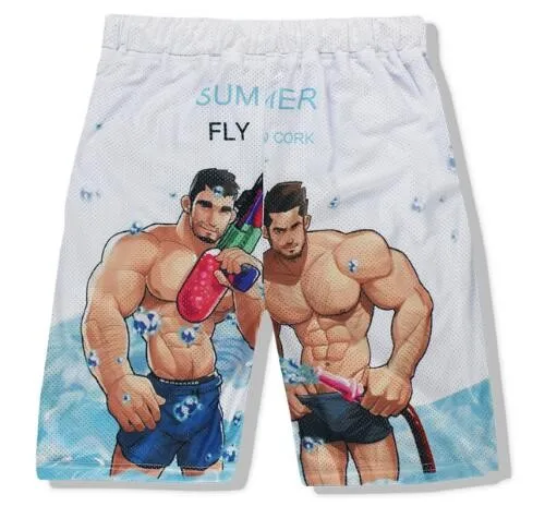 Пляжные шорты для серфинга эластичные сетчатые вентилируемые шорты мужские с 3D принтом мужские свободные быстросохнущие