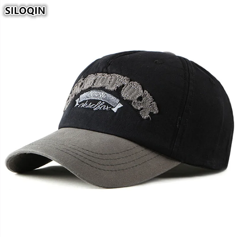 

SILOQIN Snapback Cap Cotton Letter Embroidery Men's Baseball Cap Adjustable Size Women's Ponytail Hat Novelty Tongue Hip Hop Cap