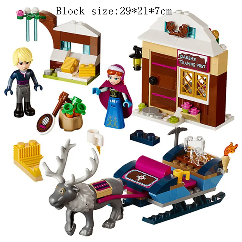 490pcs Princess Serie Elsa Anna Magical Ice Castle Set Educational Building Block Bricks Toy for kids Compatible legoe Friends