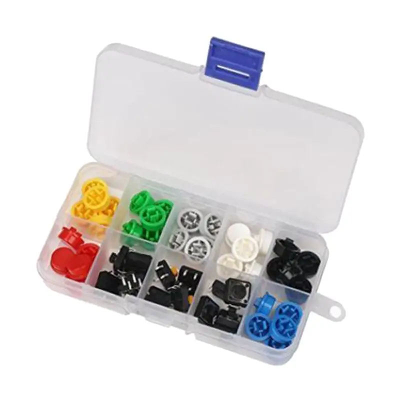 

Tactile Push Button Switch Momentary Tact & Cap 12x12x7.3mm Assorted Kit
