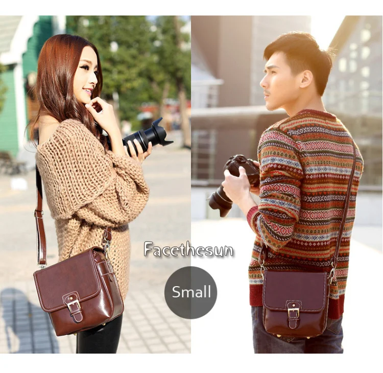 Vintage PU Leather camera shoulder bag KM001-16