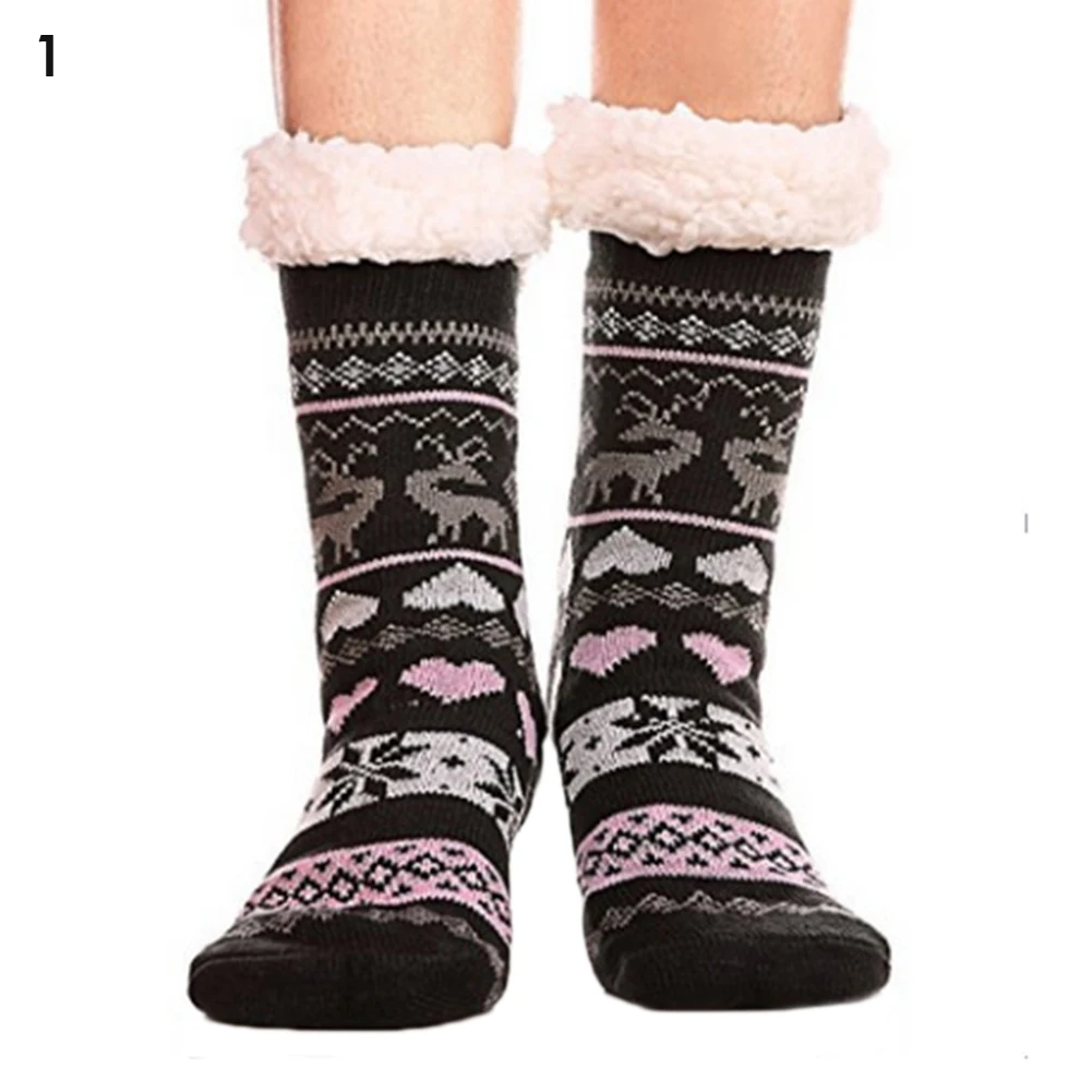 Женские зимние носки, мягкие, теплые, уютные, пушистые, с флисовой подкладкой, рождественские толстые носки, подарок с захватом, тапочки, женские модные носки