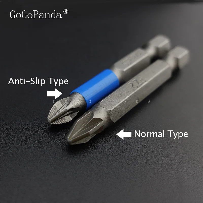 10Pcs/Lot 50mm GCr15 Pozidrive Bits Hex Shanked Anti Slip Screwdriver Bits Magnetic Single Head PZ1 / PZ2 / PZ3
