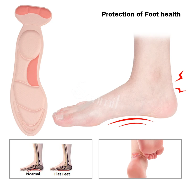 Soumit 5D Soft Sponge Insoles Pad Heel Back Protector High Heel Orthotic Insoles Insert Pad Anti-slip Inner Sole for Women Soumit 5D Soft Sponge Insoles Pad Heel Back Protector High Heel Orthotic Insoles Insert Pad Anti-slip Inner Sole for Women