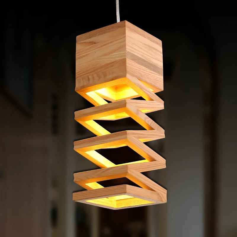  Modern Lamps Pendant Lights Wood Lamp Restaurant Bar Coffee Dining Room LED Hanging Light Fixture W - 32728161815