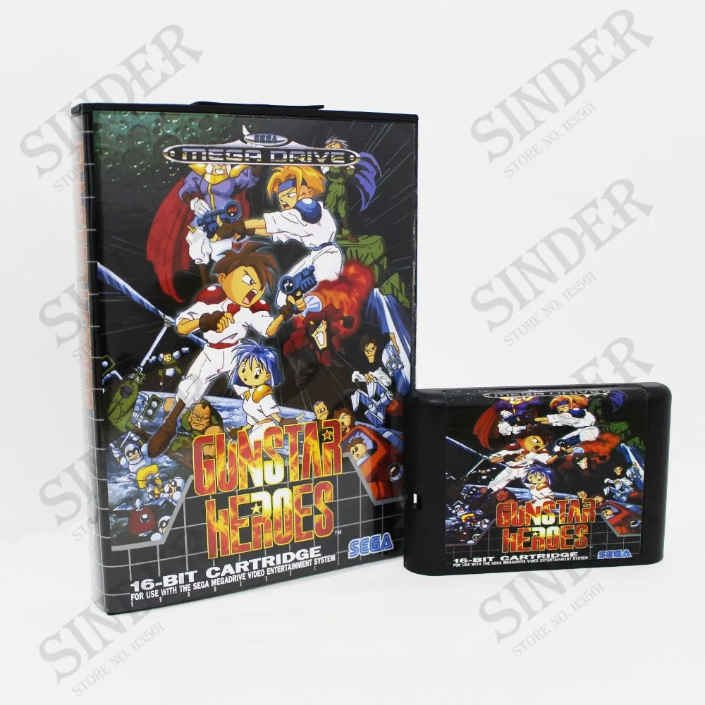

Gunstar Heroes Boxed Version 16bit MD Game Card For Sega Mega Drive/ Genesis