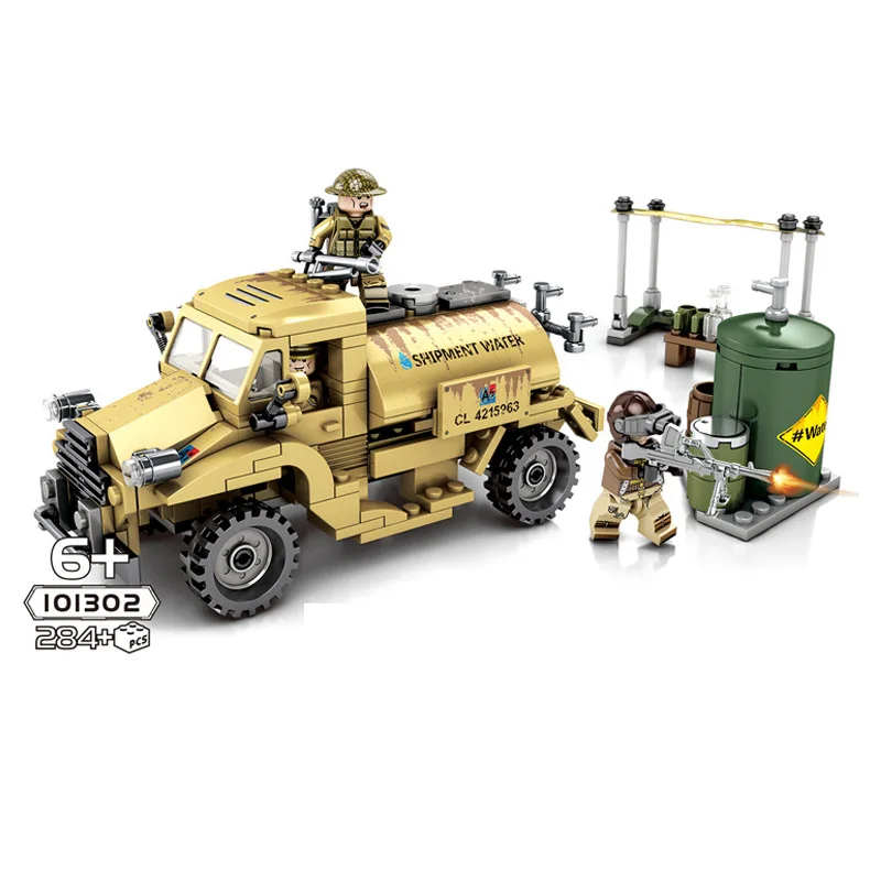 

WW2 German Military Blocks Ambulance Armored Car Steel Tank Truck Model Building Bricks Kids Toy for Boy Gifts Compatible Legoed