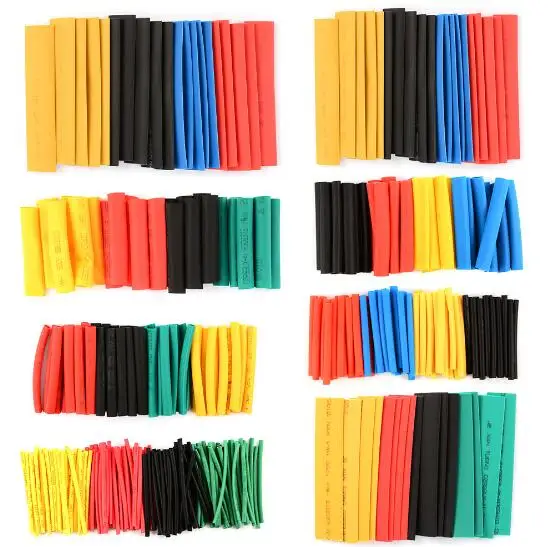 

328Pcs 8 Sizes Multi Color Polyolefin 2:1 Halogen-Free Heat Shrink Tubing Tube Assortment Sleeving Wrap Tubes