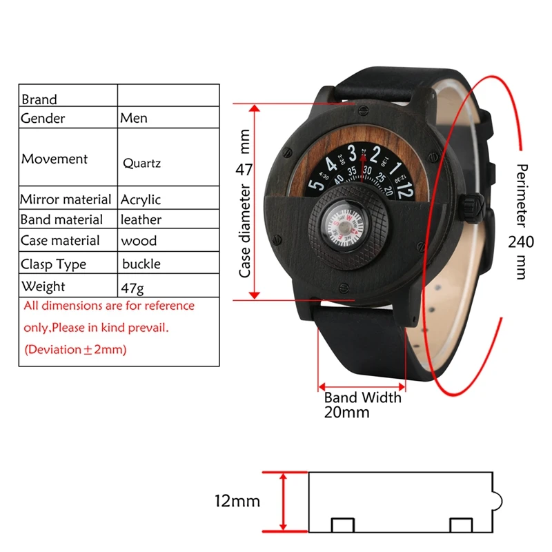 Ceny Unikalny zegarek z drewna mężczyźni Retro kompas pół Dial projekt naturalne drewniane zegarek kwarcowy Top luksusowe analogowe drewniany zegarek mężczyzna zegar