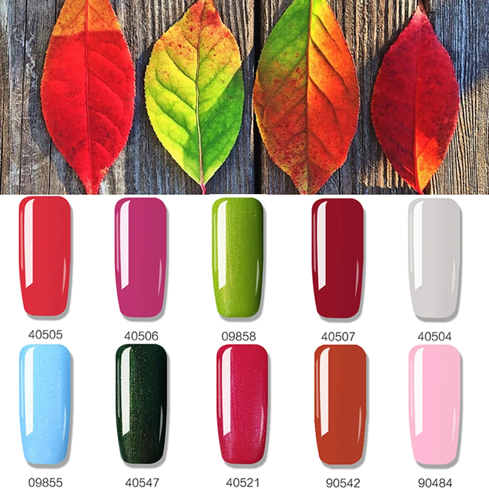

10Pcs/Lot Nail Art Gel 10ML Pure Color Long-lasting Soak Off Gel Nail Polish UV LED Gel Lacquer Varnish Design Top Gel Varnishes