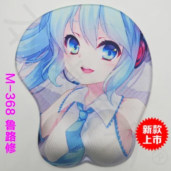 

Anime 3D Breasts silicon butoom Girl Mouse Pads with soft Wrist Rest Support for PC&Laptop keyboard cartoon pad mat