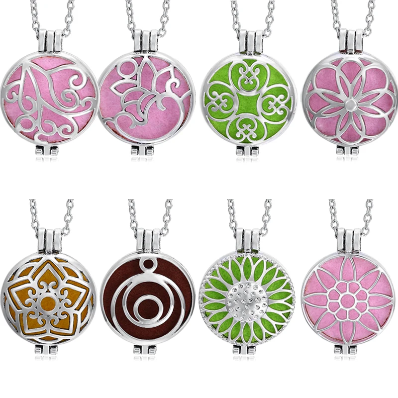 

Flower Aromatherapy Essential Oil Diffuser Perfume Locket Pendant Necklace