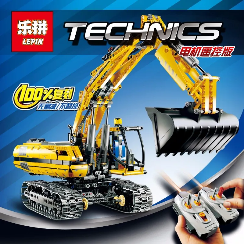 font b LEPIN b font 20007 Technic Remote Control Excavator Model Motor Power Bulldozer Building