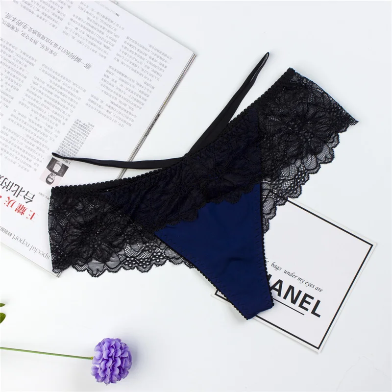 Sexy Ladies Lace Transparent Panties Thongs G Strings Panties Female Sex Fashion Low-Rise Women Underwear Seamless Briefs 15 (10)
