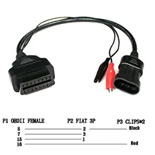 3pin адаптер 3 Pin на 16 Pin OBD2 OBD II кабель адаптера для Fiat