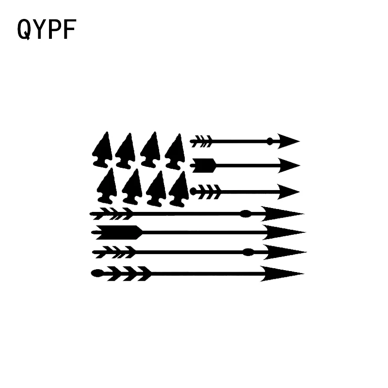 

QYPF 16.5*11.3CM Interesting Arrowhead Feather Deer Antlers Decor Car Modelling Sticker Silhouette Vinyl C16-1737